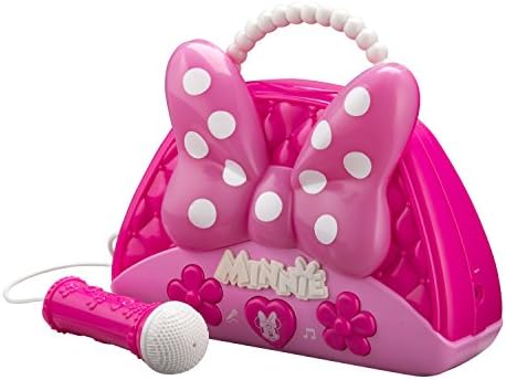 Minnie Mouse Voice Change Boombox со микрофон! Пејте заедно со вградена музика или поврзете го вашиот сопствен уред! Minnie Bowtique