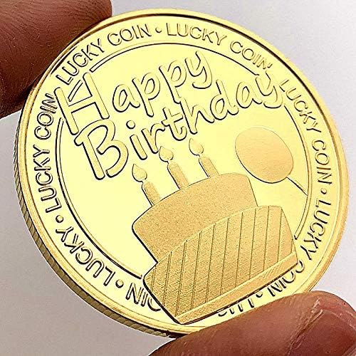 Среќен роденден Среќен монета креативен подарок колекционерски позлатен сувенир монета Среќен роденден колекција комеморативна монета подарок