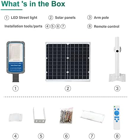 Gebosun 100W LED соларна улична ламба на отворено светло за поплавување, 13000 лумени литиум батерија 30,000mAh самрак до зори IP65