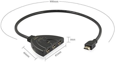 ViewHD UHD HDMI 3x1 Pigtail Прекинувач | HDMI v2. 0 | 4K @ 60Hz / 60fps | HDR | HDCP 2.2 | 18 Gbps | Модел: VHD-UPT3F