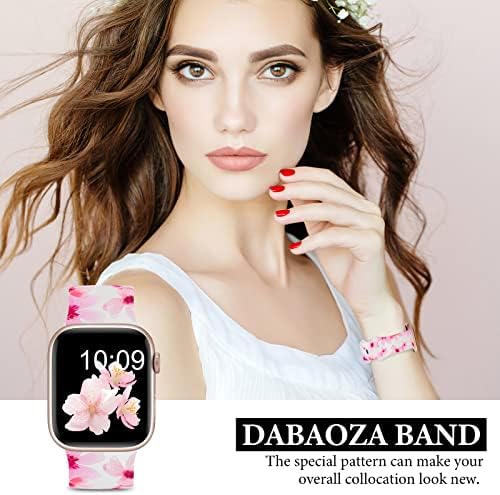 Dabaoza [3 пакет компатибилен за чиста лента на Apple Watch, отчукувања од сончање на пеперутка печатена мека силиконска замена за транспарентна