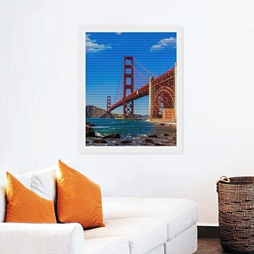 Сан Франциско Голден Гејт Мост Дијамант Сликарство за сликање Уметнички слики Домашни додатоци Орнаменти Wallиден декор за возрасни