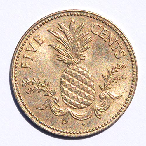 1975 БС Бахама Острови „ананас“ парична казна од 5 центи