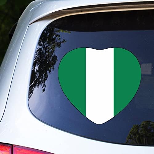 Гуангпат Нигерија Срцеви Налепници За Автомобил Нигерија Знаме Налепница За Автомобил Налепници За Налепници Патриотски Декор Национално Знаме