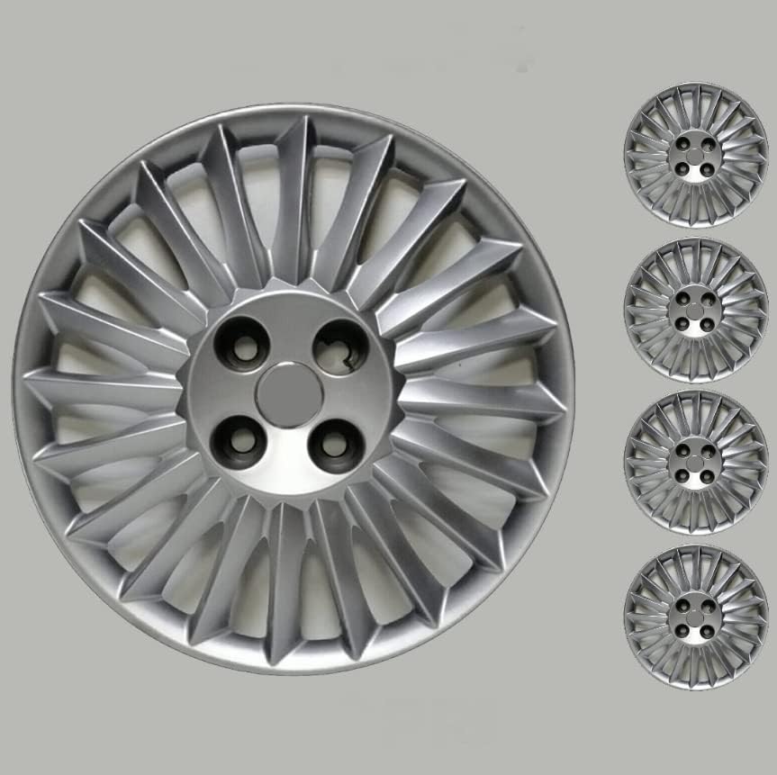 Копри сет од покривка од 4 тркала од 15 инчи сребрен Hubcap Bolt-On Fit Opel/Vauxhall