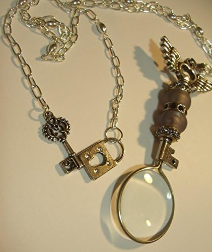 Клучен скелет клуч со брадавица од сребро позлатен стакло шарм ѓердан