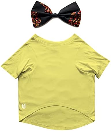 Русе основна летна маица за кучиња цврсти миленичиња екипаж вратот и црн цветен памук печатен лак вратоврска половина ракави за забава/облека/облека/облека/тимови