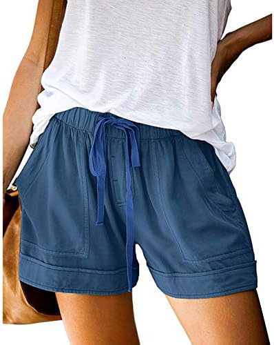 Fireero памучни постелнина за женски удобни влечење спојници, случајни еластични половини џебови лабави шорцеви панталони
