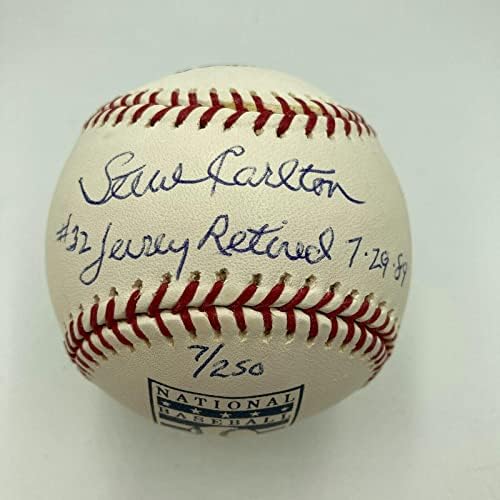 Стив Карлтон 32 Пензиониран 7-29-1989 Потпишан Дом На Славните Млб Бејзбол ЈСА Коа-Автограм Бејзбол
