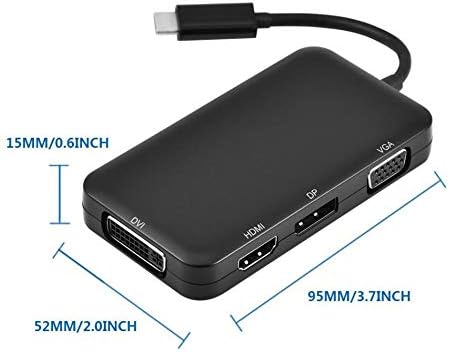 n/А 4-во-1 USB - C 3.1 Тип Ц ДО HDMI DP DVI 4K VGA Мултипорт Кабел Адаптер Конвертор