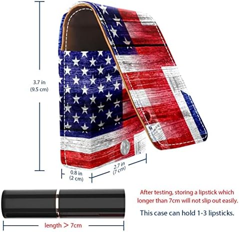 Мини Кармин Случај Со Огледало За Чанта, Американско Британско Знаме Пренослив Случај Носителот Организација
