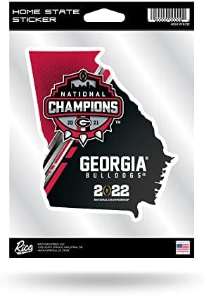 Rico Industries NCAA Georgia Bulldogs 2021-22 CFP Национална шампионска налепница за домашни држави 6.25 x 5,80, тим