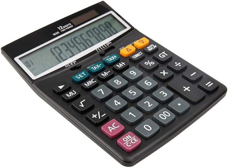 Калкулатор на Феер 120 чекори Проверете ги даночните калкулатори 12 цифри за батерија и соларна двојна моќна канцеларија за деловни материјали