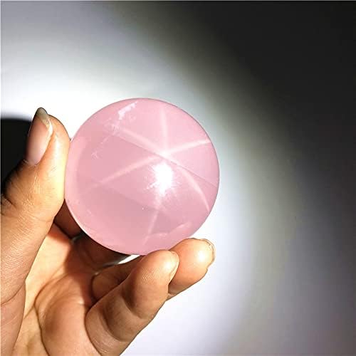 Seewudee AG216 1PC Природна роза кварц сфера заздравување на кристална starвезда блиц топка минерален скапоцен камен чакра реики подарок за подарок
