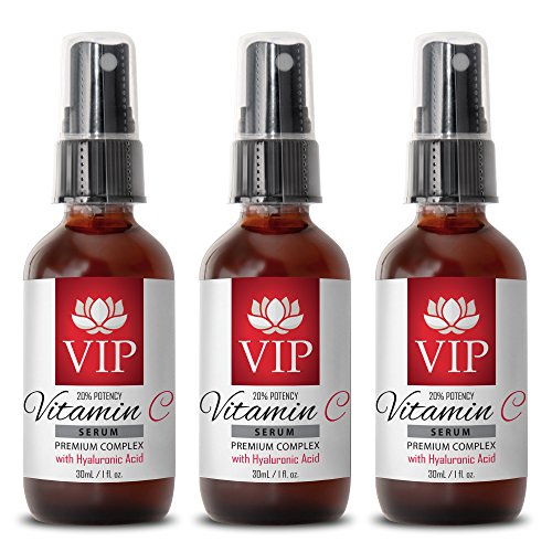 Производи за убавина на лице - Премиум комплекс на серум на витамин Ц со хијалуронска киселина - анти -стареење - 3 шишиња