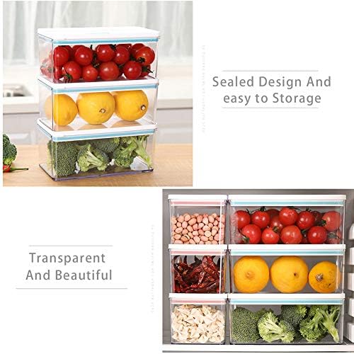 Минесигн 6пакувајте Пластични Контејнери За Храна Што Се Редат Со Вентилирани Капаци и Отстранлив Фрижидер За Фрижидер За Одвод Произведуваат