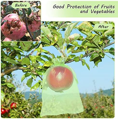 90 парчиња со 3 големини торби за заштита од овошје, 16 x12, 12 x8, 8 x6 овошна капа за покритие за овошни дрвја, заштитно покритие