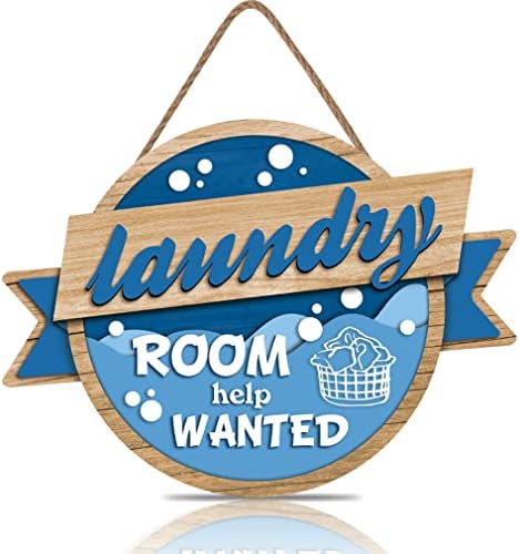 Помош за перење алишта за перење Lhiuem Побарајте дрвен знак за виси, неправилна перална знак wallидна плоча, смешна гроздобер