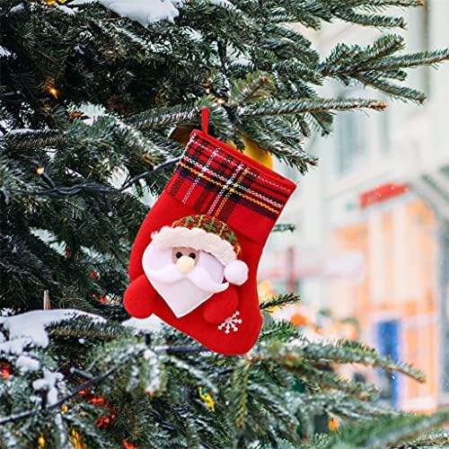 WODMB 4PCS/Поставете Божиќни чорапи за чорапи за подароци што висат подароци чорапи празнични партиски материјали