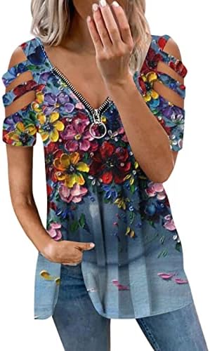 Кошула со блуза за дами есен лето кратко ракав 2023 облека трендовски од рамената против вратот памук памук до маичка xi