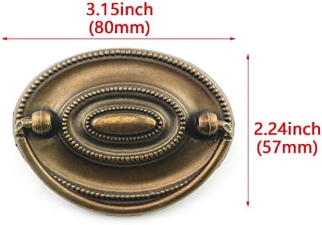 Hjgarden 2PCS Антички рачка на прстенот на кабинетот, ретро потресен прстен за влечење на фиоки, влечење на прстенот, рачка за