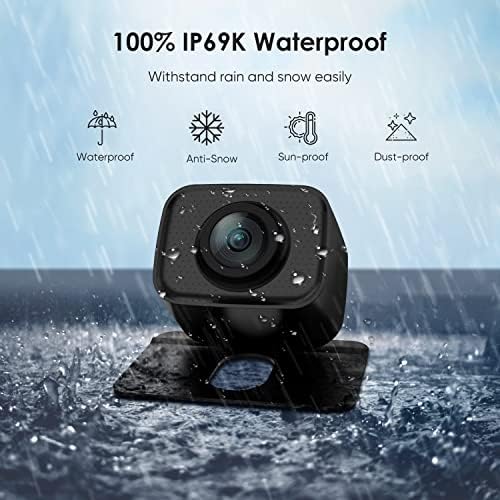 Безжична резервна камера FHD 1080P, резервна копија на системи за камера за безжичен автомобил, IP69K водоотпорна камера за заден преглед