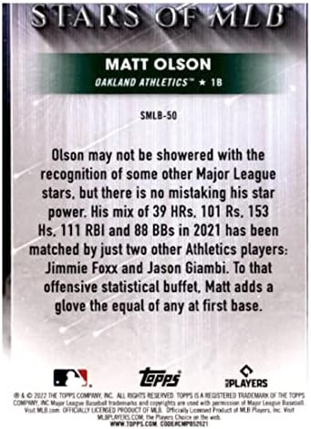 2022 Topps Stars of MLB SMLB-50 Matt Olson NM-MT Атлетика