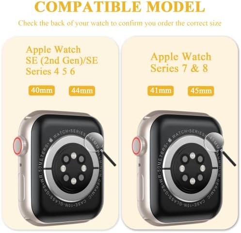 FLOKINICE Компатибилен За Јасен Опсег На Apple Watch Со Заштитник На Екранот, [Технологија За Автоматска Дисперзија] Целосна Покриеност