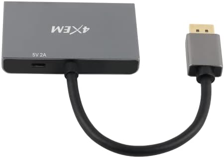 Адаптер за мулти-мониторски центар 4Xem- 3-порта- дисплеј 1,4 до 2 DisplayPort и 1 HDMI MST центар, Triple Monitor 8K и 4K Monitor, видео сплитер,