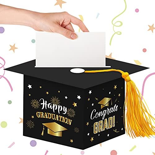 Кутија За Картички ЗА Дипломирање АЛИБОН Со Класа На Ресни Од 2023 Година Декорации За Забави За Дипломирање Кутија За Совети