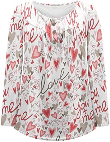 Денот на Вљубените На жените Блузи Модни Усни Срце Печатење Туника Кошула Облечена Обична Течна Блуза За Пуловер На Хеланки