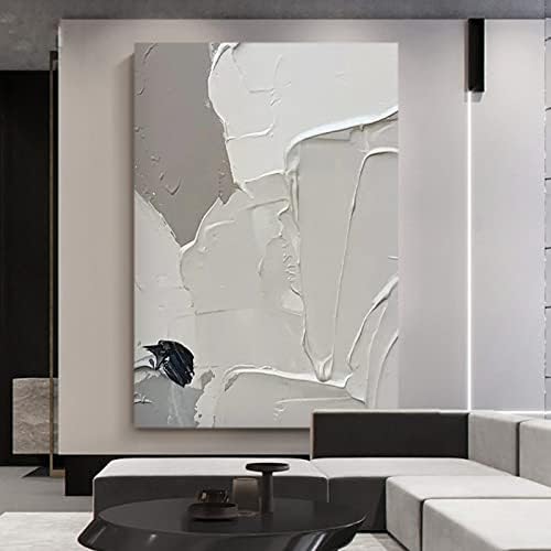 рачно насликано масло сликарство-модерна апстрактна сива тродимензионална слика со густо масло, декоративна фреска 3Д рачно насликана на платно апстрактна уметни