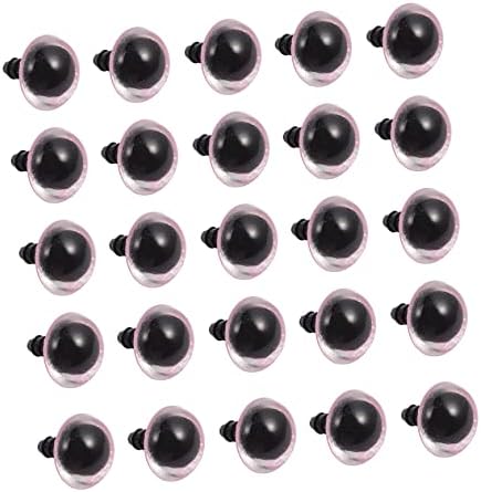 Toyvian 50pcs плишани играчки очи Гутама плишана капчиња капчиња полнети играчки мијалници за DIY куклена сет занает пластични очи розови лажни