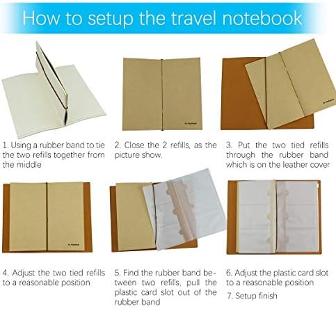 Бележник за патници за полнење на патници - Списание за мали класични пишување - Гроздобер рачно изработена книга за кожни белешки за