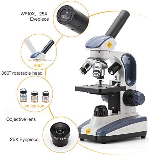 Свифт Сложен Микроскоп SW200DL За Деца Ученици Возрасни, 40x-1000X, Со Телефонски Адаптер, Професионални Микроскопи За Училишна