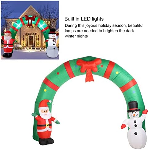 Осветлен Божиќен лак LED осветлен Божиќен надувување на надувување со Дедо Мраз и снежен човек на отворено внатрешен двор, градинарски