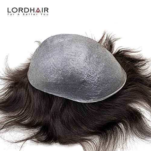 Lordhair Toupee За Мажи со Европска човечка коса 8x10 инчен Фризура за Мажи 0,06 mm Ултра Тенка Кожа Фризура Сите V-јамка Менс Toupee