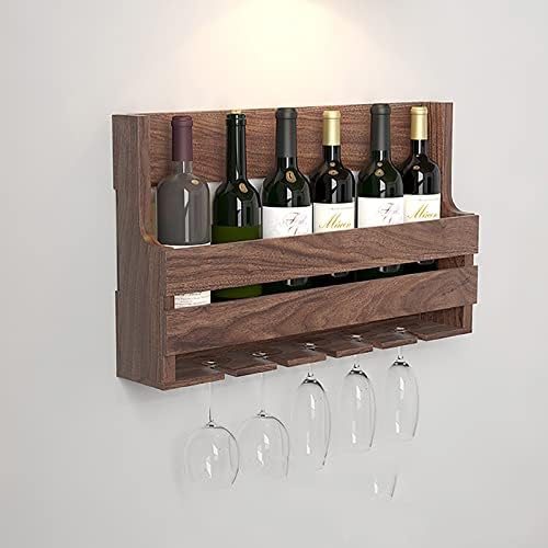 Stemware Rack Wine Glass Rack Black Walnut цврсто дрво држач за вино за wineидна полица за кујна дневна соба дома