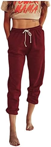 Овермална женска цврста боја чипка на обична тенок вклопување во џеб Деветти хеланки Панталони