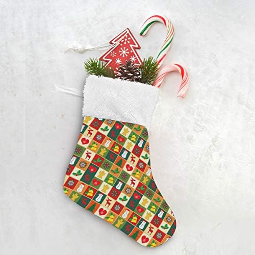 Алаза Божиќни чорапи Божиќна тема шема Класичен персонализирани мали декорации за порибување за семејни сезонски празници за забави за забави