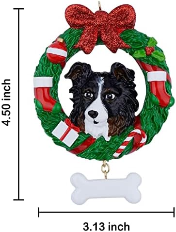 Максира Шепард со украс за Божиќен венец - Персонализирано кучешки украс за кучиња - украс за кучиња кученце - украс за кучиња