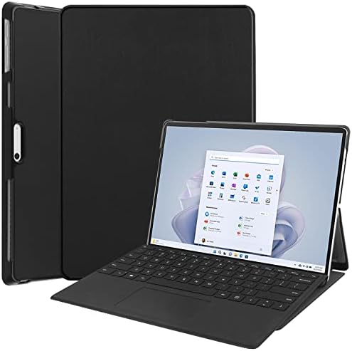 Случај за покривање на таблети за Microsoft Surface Pro 9 2022 Објавено три-пати паметен таблет кутија, тврда компјутерска школка