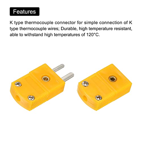 Меканиксити мини k тип на термопарски конектори за жица за машки женски приклучок со голема температура 120 ° C за сонда на сензор за термопар