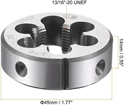 Uxcell Round Threading Dies 13/16 -20 Unef, легура алатка за челична машина за поправка на конец за поправка