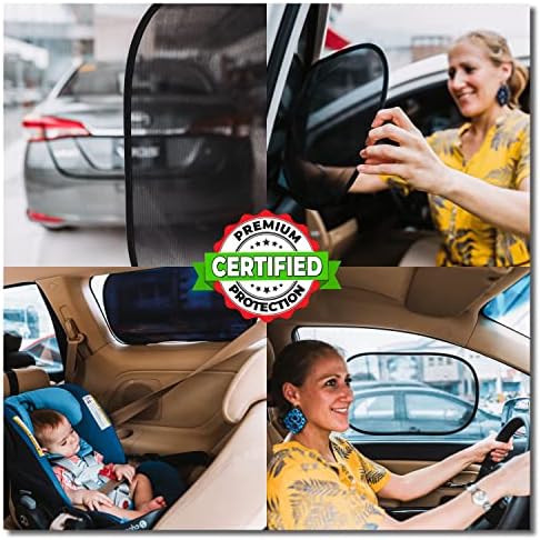 Kinder Fluff Car Window Shade - Единствената сертифицирана сенка на прозорецот за автомобили за бебето докажано дека блокира 99,95% UVR
