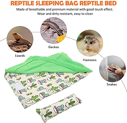 Додатоци за брада со брадести змеј 1 Поставете торба за спиење на рептил со перница и ќебе удобни миленичиња за миленичиња за лека