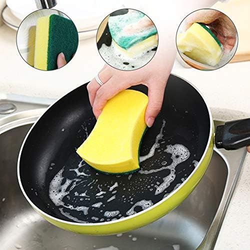 Esafio 12 пакет не-гребење сунѓер, супер абсорбента мулти-употреба за чистење сунѓери за кујна, садови, бања, миење на автомобили