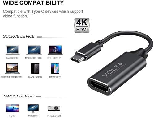 Работи од Volt Plus Tech HDMI 4K USB-C комплет компатибилен со LG 15Z90Q-P.ADB9U1 Професионален адаптер со дигитален целосен 2160p,