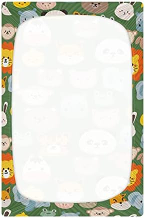 Umiriko frog Lion Elephant Panda Pack n Play Baby Play Playard Sheets, Mini Crib Sheet за момчиња девојчиња играч на играчи на материјали
