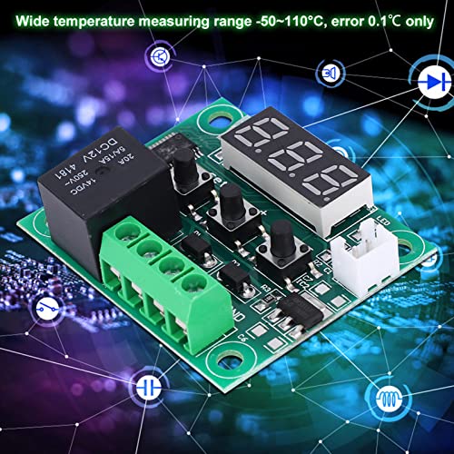 2PCS W1209 DC 12V дигитален контролер на температурата со контролор на температура на сензорот Термостат Термостат на водоотпорен